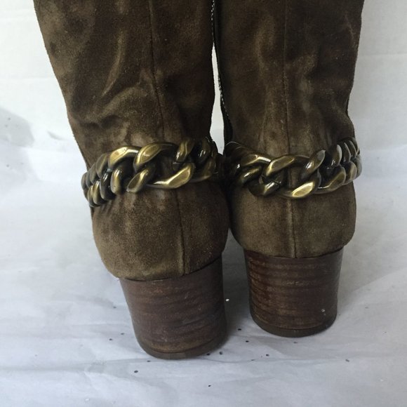 Michael Kors Taupe Suede Ankle Chain Boot!  - 9M - Picture 9 of 12